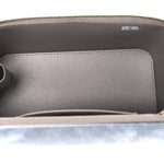 Lambskin Quilted Small Top Handle Vanity Case With Chain Dark Grey