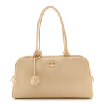 Calfskin Large Bowling Bag Beige