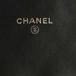 Calfskin Quilted Coco Mail Clutch With Chain Black