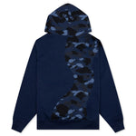 Color Camo College Cutting Relaxed Fit Hoodie - Navy