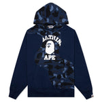 Color Camo College Cutting Relaxed Fit Hoodie - Navy
