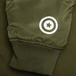 Military Shark Relaxed Fit Full Zip Hoodie - Olive Drab