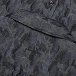 Open Neck Stencil Print Shirt - Charcoal