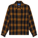 Brushed Flannel Shirt Jacket - Orange Multi