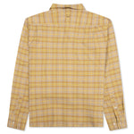 Check Flannel Button-Up Shirt - Brown/Orange