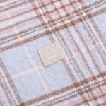 Check Flannel Button-Up Shirt - Light Blue/Pink