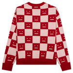 Crew Neck Wool Sweater - Deep Red/Faded