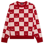 Crew Neck Wool Sweater - Deep Red/Faded