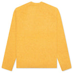 Crew Neck Knitted Sweater - Yellow
