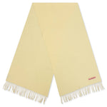 Narrow Wool Fringe Scarf - Vanilla Yellow