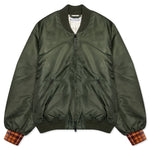 Satin Bomber Jacket - Olive Green