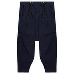 Encapsulated Nylon Ultrawide Drawcord Cargo Trouser - Navy