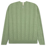 Cableknit Cardigan-Aventurine Green