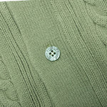 Cableknit Cardigan-Aventurine Green