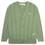 Cableknit Cardigan-Aventurine Green