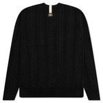 Cableknit Crewneck - Anthracite Black