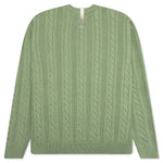 Cableknit Crewneck-Aventurine Green