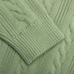 Cableknit Crewneck-Aventurine Green