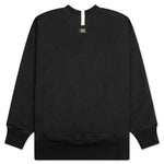 Fleece Crewneck with Waffle - Anthracite Black