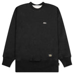 Fleece Crewneck with Waffle - Anthracite Black