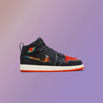 Air Jordan 1 Mid SE (PS) "Siempre Familia" - Black/Chile Red