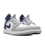 Air Jordan 1 Mid (GS) - White/Midnight Navy/Wolf Grey