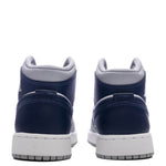 Air Jordan 1 Mid (GS) - White/Midnight Navy/Wolf Grey