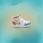 Air Jordan 1 Mid (TD) - White/Metallic Gold/University Red