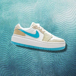 Women's Air Jordan 1 Elevate Low Salt Lake City - White/Baltic Blue/Oil Green