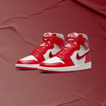 Women's Air Jordan 1 Retro High OG 'Varsity Red' - Light Iron Ore/Varsity Red/Sail