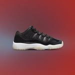 Air Jordan 11 Retro Low (GS) '72-10' - Black/Gym Red/White