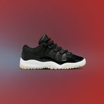 Air Jordan 11 Retro Low (PS) '72-10' - Black/Gym Red/White