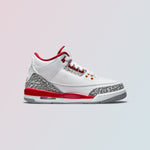 Air Jordan 3 Retro (GS) - White/Light Curry/Cardinal Red
