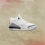 Air Jordan 3 Retro (PS) White Cement Reimagined - Summit White/Fire Red