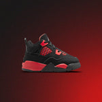 Air Jordan 4 Retro (TD) "Red Thunder" - Black/Red