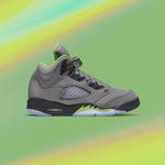 Air Jordan 5 Retro (GS) 'Green Bean' - Silver/Flint Grey