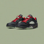 Air Jordan 5 Retro Low SP x CLOT - Black/Classic Jade/Fire Red