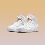 Women's Air Jordan 6 Retro 'Gold Hoops' - White/Metallic Gold