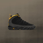 Air Jordan 9 Retro (GS) "University Gold" - Black/Dark Charcoal