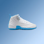 Air Jordan 12 Retro 'Melo' (GS) - White/University Blue/Metallic Silver