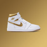 Women's Air Jordan 1 Retro High OG - White/Metallic Gold/Gum Light Brown