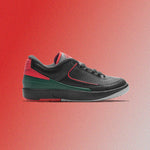 Air Jordan 2 Retro Low 'Christmas' - Black/Fire Red/Cement Grey