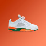 Air Jordan 5 Retro Low (GS) - Football Grey/Brilliant Orange/Pine Green