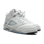 Air Jordan 5 Retro 'White Metallic' (GS) - White/Black/Metallic Silver