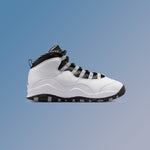 Air Jordan 10 Retro 'Steel' (GS) - White/Black/Light Steel Grey/Dark Powder Blue