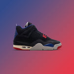 Air Jordan 4 Retro 'Rare Air' (GS) - Black/Fire Red/Deep Royal Blue