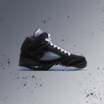 Air Jordan 5 Retro OG 'Black Metallic Reimagined' (GS) - Black/White/Metallic Silver/Fire Red