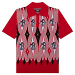 Argyle Jacquard S/S Polo - Red