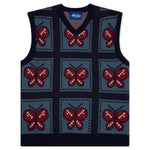 Awake Butterfly Sweater Vest - Blue/Red