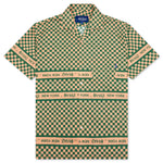 Awake Camp Collar Checkerboard Logo Shirt - Khaki